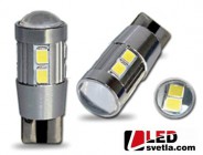 Autožárovka T10, bílá, 12V, 10SMD Osram s čočkou