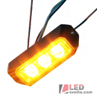 Autosvětlo LED vnější, oranžové, 12-24v, 3x1W, PREDATOR, 106x33mm
