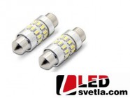 Autožárovka sufit, 39mm, bílá, 12V, 24x 3014SMD