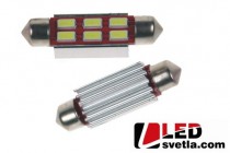 Autožárovka sufit, 42mm, bílá, 24V, 6x5730SMD, s chladičem