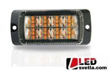 Autosvětlo LED PROFI, výstražné vnější, oranžové, 12-24V, 8x3W