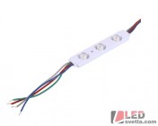 LED modul, 3xLED, 0,65W, 81x17,5x8,3mm, IP65, RGB