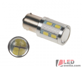 Autožárovka BA15S, bílá, 12-24V, 16LED, s čočkou