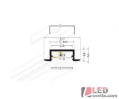 Profil hliníkový BEGTIN12, anodovaný, 21,3x6,6x2000mm, 18W/m