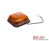 LED maják čtvercový, 12-24V, 64LED, oranžový, fix, ECE R65, 164x164x58mm
