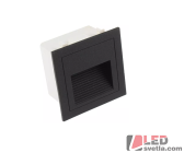 LED světlo LOPEN B, orientační, vestavné, černé, 3W, 90x90x50mm, WW (teplá bílá)