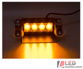 Autosvětlo LED vnitřní, oranžové, 12V, 4x3W, PREDATOR