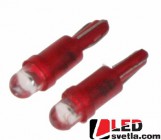 Autožárovka T5, červená, 12V, 1LED