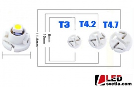 Autožárovka mini B8.5d, modrá, 3SMD, do palubní desky