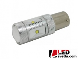 Autožárovka BA15s, oranžová, 12-24V, 30W, CREE LED