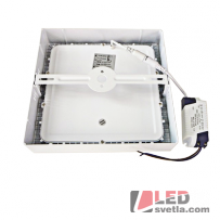 Svítidlo čtverec 220x220mm, 18W, 1400lm, nestmívatelné, PW (neutr.b.)