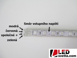 LED pásek 60x5050SMD, 230V, 10W/m, voděodolný, IP67, RGB