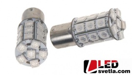 Autožárovka BAY15d, červená, dvouvlákno, 12V, 27LED/3SMD