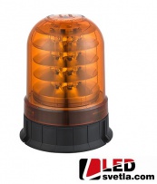 LED maják výstražný, oranžový, 12-24V, 24LED, pro pevnou montáž