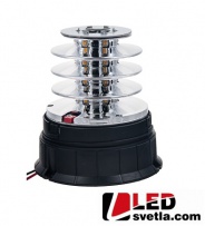 LED maják výstražný, oranžový, 12-24V, 24LED, pro pevnou montáž