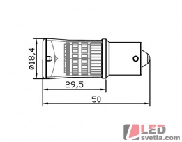 Autožárovka BAU15s, oranžová, 12-24V, 48W, TURBO LED