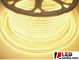 Pásek LED 120x3528SMD, 7W, 230V, IP67, WW (teplá bílá)