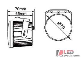 Autosvětlo pro denní svícení, kulaté, 2x3W, 12-24V, 70mm, homologace