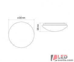 Svítidlo kulaté, 360mm, 18W, 1530lm, IP44, PW (neutrální bílá)