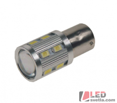 Autožárovka BA15d, bílá, 12-24V, 12x5630 + OSRAM 3W