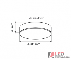 Svítidlo kulaté 605mm, 48W, 230V, PW (neutrální bílá)