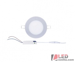 Svítidlo kulaté 120x21mm, 6W, 230V, stříbrné, PW (neutrální bílá)