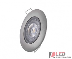 Svítidlo kulaté 80x25mm, 5W, 230V, výklopné, stříbrné, PW (neutrální bílá)