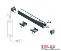 Profil hliníkový SMART10 stříbrný, 12x12x2000mm, 15W/m