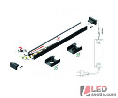 Profil hliníkový W25 SLIM8 A/Z, anodovaný, 122x7x2000mm, 10W/m