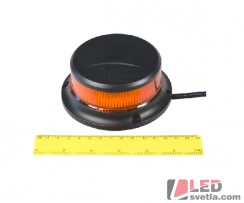 LED maják výstražný, oranžový, 12-24V, 112x46mm, magnet