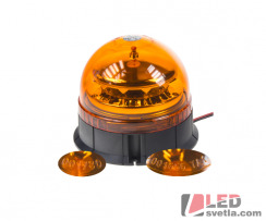 LED maják PROFI, 12-24V, 12x3W, oranžový, fix, ECE R65, 145x122mm