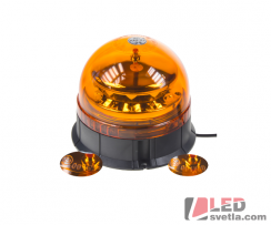 LED maják PROFI, 12-24V, 12x3W, oranžový, magnet, ECE R65, 145x122mm