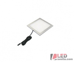 Svítidlo bodovka 100x100x4,9mm, 3W, 150lm, stříbrná, PW (neutrální bílá)