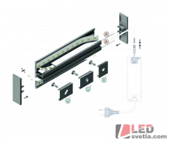 Profil hliníkový W20 BACK10 A/UX - bílý lak, 40x13,5x2000mm, 2x18W/m