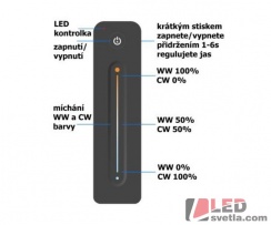 Ovladač RF OV LINEA CCT, 1 kanálový, černý