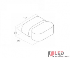 LED světlo nástěnné 6W, pohyblivé, 110x54x96.5mm, PW (neutrální bílá)