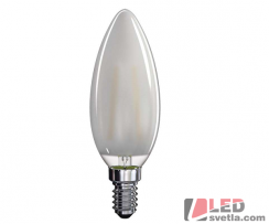 Žárovka E14, matná svíčka, 4W, 470lm, 250°, WW (teplá bílá)