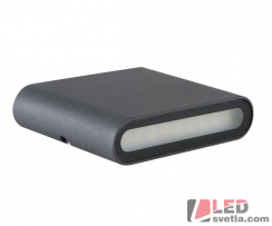 LED světlo nástěnné 8W, IP54, 90x115x30mm, černé, PW (neutrální bílá)