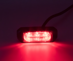 Autosvětlo LED vnější, SLIM, červené, 12-24V, 3x5W, 176x29x12mm