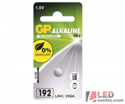 Alkalická knoflíková baterie GP 192F (LR41, V3GA), 1,5V