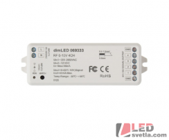 Přijímač dimLED RF 0-10V, 4 kanálový