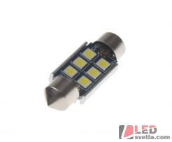 Autožárovka sufit, 36mm, bílá, 12-24V, 6x3030SMD, s chladičem