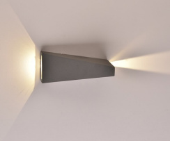 LED světlo nástěnné 6W, IP65, 200x90x90mm, šedé, WW (teplá bílá)