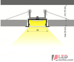 Profil hliníkový VARIO30-06, černý elox, 33,4x13x2000mm, 25W/m