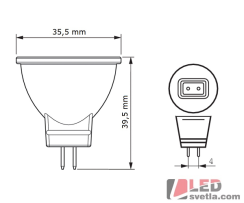 Žárovka G4, 3W, 12V, 180lm, 180°, WW (teplá bílá)