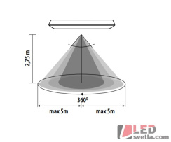 Svítidlo čtverec, VARSO 18W, 278x278x49mm, 1700lm, IP54, PIR, PW (neutrální bílá)