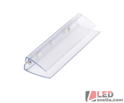 PVC LED clip na skleněné police,  63x11x22mm, WW (teplá bílá)