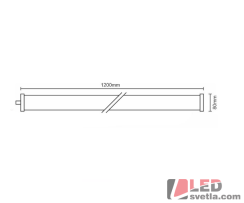 Svítidlo prachotěsné 40W, IP69K, IK10, 80x1200mm, PW (neutrální bílá)