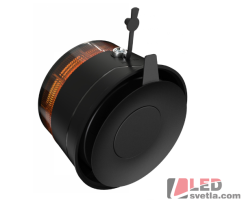 LED AKU maják výstražný, oranžový, 30x0,7W, 102x75mm, magnet