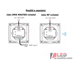 Ovladač pro LED pásky ALLMIX RF K4,  4 kanálový, černý